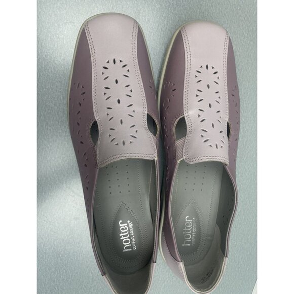 HOTTER Rimini Purple Women's  Leather Loafer Comfort Slip On Shoes, Size 11 - Picture 16 of 16